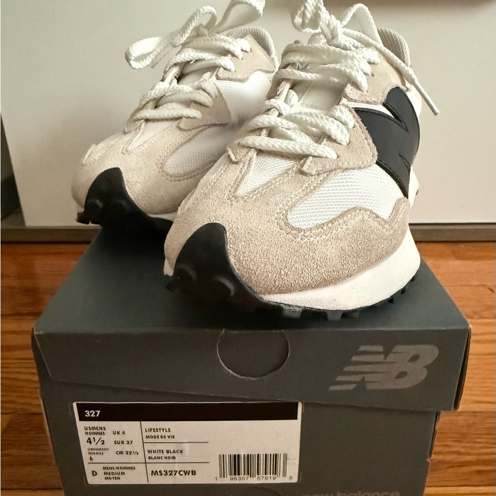 New Balance 327 Cream and Black Women's Sneakers